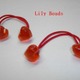 Lily Beads プラゴム、ジェリーハート赤（2個セット）