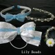 Lily Beads カチューシャ（2個）&リボンゴム&ブレス　みずいろ