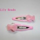 Lily Beads ベビーパッチンピン、プリティーりぼんピンク（2個入り）