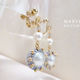 【再販】春のポート・シティー Sun&Pearl ピアス *038