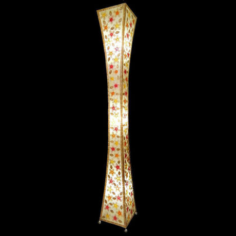 シェルフロアタワーランプ 150cm 《 Flower Yellow×Orange×Pink フラワー黄×オレンジ×ピンク》