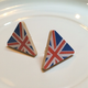 【Lucie Ellen】ウッドピアス/Union Jack【イギリス製ハンドメイド】