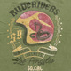HELMET T-Shirt GREEN  [RUDERIDERS]