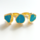 18K Light Blue Jasper Stone Double Finger Ring (18金加工 ライトブルー ダブルフィンガーリング)