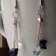 ラピスラズリ×レインボーフローライトピアス