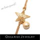 コットンパール と 星 の ブレスレット ゴールド チェーン STAR & Pearl Bracelet【 華奢ジュエリー 】金 スター キスカ シャンパン
