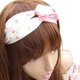 ドット柄　ダブルリング　シフォン　ヘアバンド　ピンク