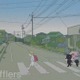 【やっぱおうちがいいね】ポストカード　春と花と人と猫　L12-0257