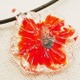 【ガラス工房Lamb】NEWフラワーペンダント（大）　オレンジ　L4-0169