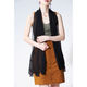 Scarf ／ flower stitchwork （Black）