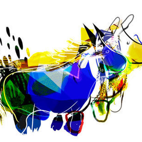Blue Ponyy & Ellow Dog