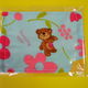 5030　マスク　子ども用　花柄＆くま　水色