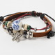 Beads & Charm Leather Bracelet [バタフライ] (ビーズ＆チャーム レザーブレスレット)