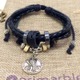 Beads & Charm Black Leather Bracelet [ベネディクト] ビーズ＆チャーム ブラックレザーブレスレット