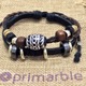 Beads & Charm Black Leather Bracelet [トライバル] ビーズ＆チャーム ブラックレザーブレスレット