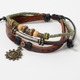 Beads & Charm Leather Bracelet [サンフラワー] (ビーズ＆チャーム レザーブレスレット)