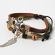 Beads & Charm Leather Bracelet [ムーンクロス] (ビーズ＆チャーム レザーブレスレット)