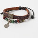 Beads & Charm Leather Bracelet [バタフライリーフ] (ビーズ＆チャーム レザーブレスレット)