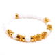 WHITE ONYX & GOLD BALL BRACELET -8mm-