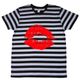 Rise　Reverence　ライズリヴァレンス　リップ　プリント　ボーダー　Tシャツ　カットソー　[r0019　ホワイト×ブラック]