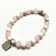 NATURAL STONE BEAD BRACELET (ROSE QUARTZ / HOWLITE)