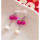さくらんぼ&パールのシルバーピアス
