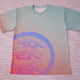 全面昇華プリント　Ｔシャツ　家紋グラデーション