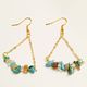 ターコイズとべっ甲の三角ピアス