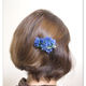 【プリザーブドフラワー／ヘアアクセサリーシリーズ／本当の紫陽花の髪飾り】落ち着きのある美しく神秘的な表情のブルーとグリーンの髪飾りミニサイズ