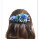 【プリザーブドフラワー/ヘアアクセサリーシリーズ/本当の紫陽花の髪飾り】落ち着きのある美しく神秘的な表情のブルーとグリーンの髪飾り
