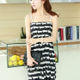 13.Lovely Color Block Cat Printed Tube Dress