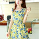 8.Youthful Floral Printed Ruched Trim Tube Dress