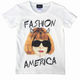 【レディース/XS,Sサイズ】【メンズ/Ｍサイズ】buggy×S.K.R 　丸首Ｔシャツ「Anna Wintour」/バニラホワイト