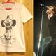 Oasisリアム・ギャラガーの真似をするミッキーマウスVネックパロディーTシャツ/白/ＳMＬXLミッキー オアシス ギャラガー兄弟 ロックTシャツ 通販売新品