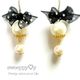 DotRibbon*Pearl/ドットリボンとパールのピアス