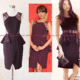 BCBG MAXAZRIAレースペプラムドレスワンピース*ボルドー*雑誌掲載商品*