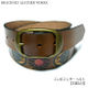 squ5307-25 - エンボス レザー ベルト（ 太陽と月 ） - BRACKNEY LEATHER WORKS -Z-（ 星柄 星空 スター アメリカ製 本革 本皮 ）
