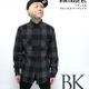sh73809-bk01 - ヘヴィネル ブロックチェック ワークシャツ（ブラック）- VINTAGE EL - ヴィンテージイーエル -G-（ ネルシャツ アメカジ 長袖シャツ ）