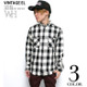 sh73809-wh06 - ヘヴィネル ブロックチェック ワークシャツ（ホワイト）- VINTAGE EL - ヴィンテージイーエル -G-（ ネルシャツ アメカジ 長袖シャツ ）