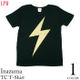 a01tc - イナズマ TC Tシャツ - LPR -G- パンク ロック 稲妻 雷マーク ライジング ブラック 黒色