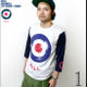 a08bbt - ROLL ( ロール ) 3/4スリーブ ベースボールTシャツ - LPR -G-（ ターゲット モッズ アメカジ アナログ盤 7分袖 ）