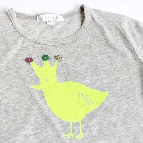ハンドプリント バードTシャツ
