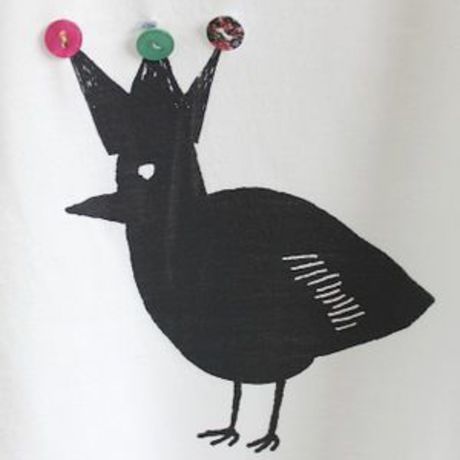 ハンドプリント バードTシャツ