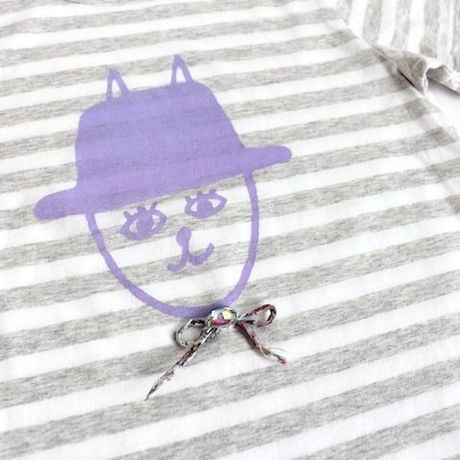 シルクハット猫ボーダーT