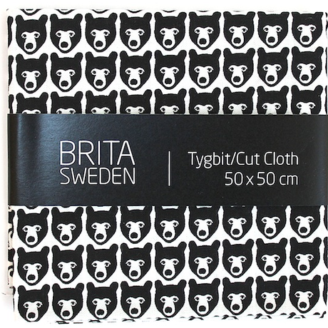 BRITA SWEDEN(ブリタ スウェーデン) カットクロス(50cm X 50cm) 《Stina くま ブラック》