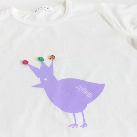 ハンドプリント バードTシャツ