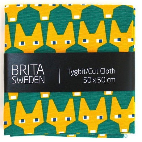 BRITA SWEDEN(ブリタ スウェーデン) カットクロス(50cm X 50cm) 《Rut きつね グリーン》