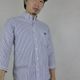 ネバートラスト Solid Stripe ７分袖BDシャツ