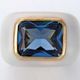 Enamel ring white x blue
