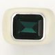 Enamel ring white x green